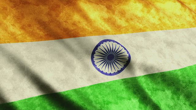 India flag waving, 3D animation.