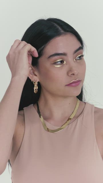 Model girl posing on a white background.