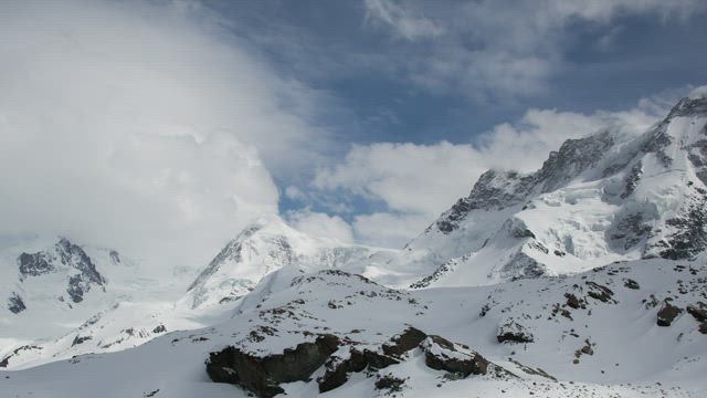 Swiss Alps snow background time-lapse.