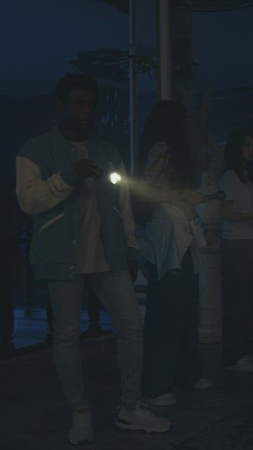 Three young friends exploring a haunted mansion.