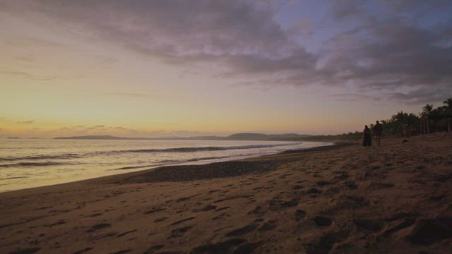 Sunset on a beach.